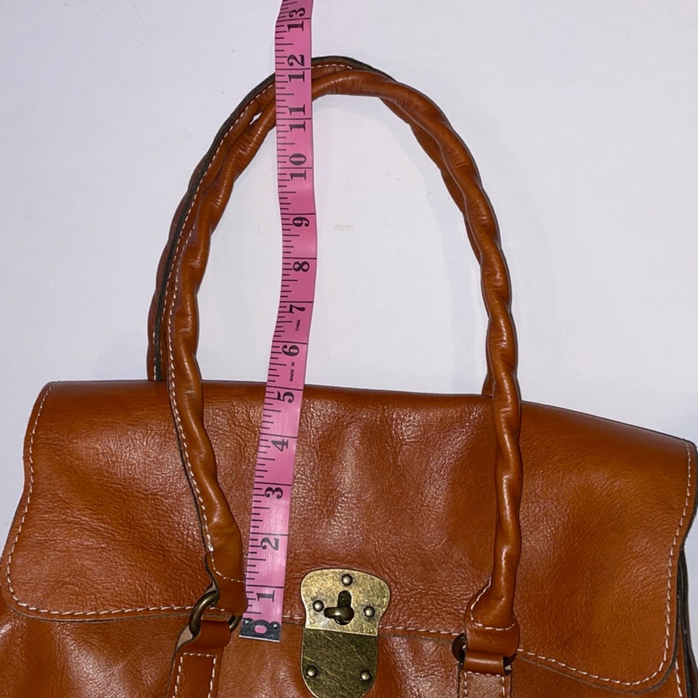 Patricia Nash Chic Brown Leather shoulder Satchel - Picture 16 of 16